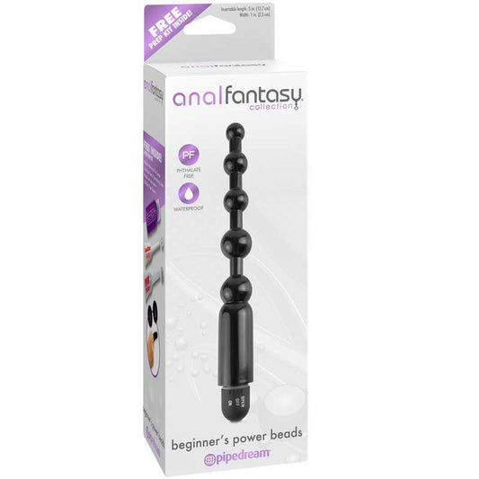 Anal Fantasy Collection black vibrating beginner's power beads for anal stimulation