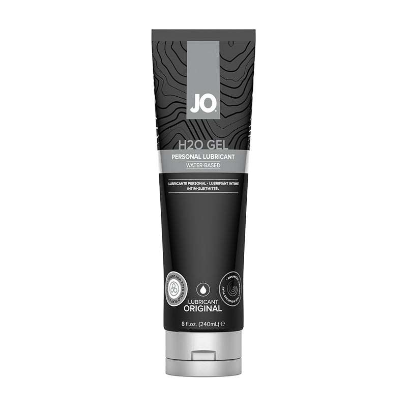 JO H2O Gel water-based personal lubricant bottle with thick, plush texture and moisturizing formula