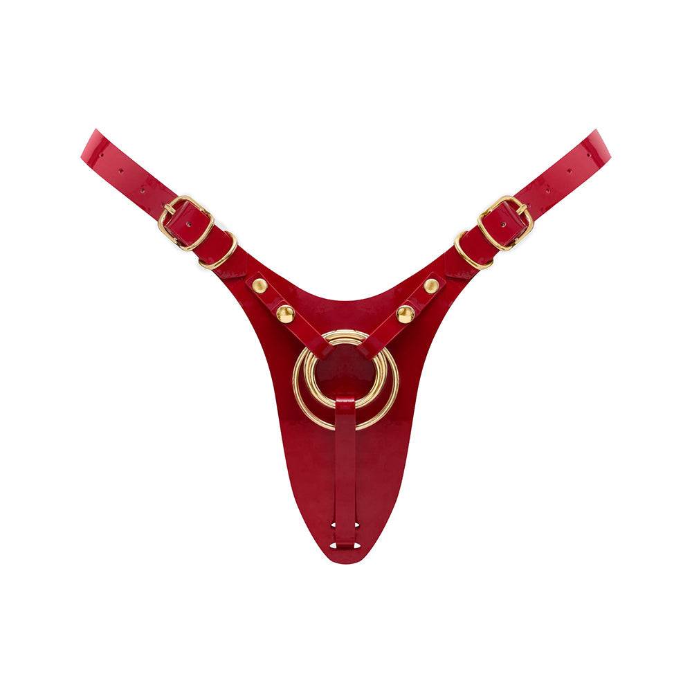 Strap-On-Me Leatherette Harness Fabulous One Size Red Glossy