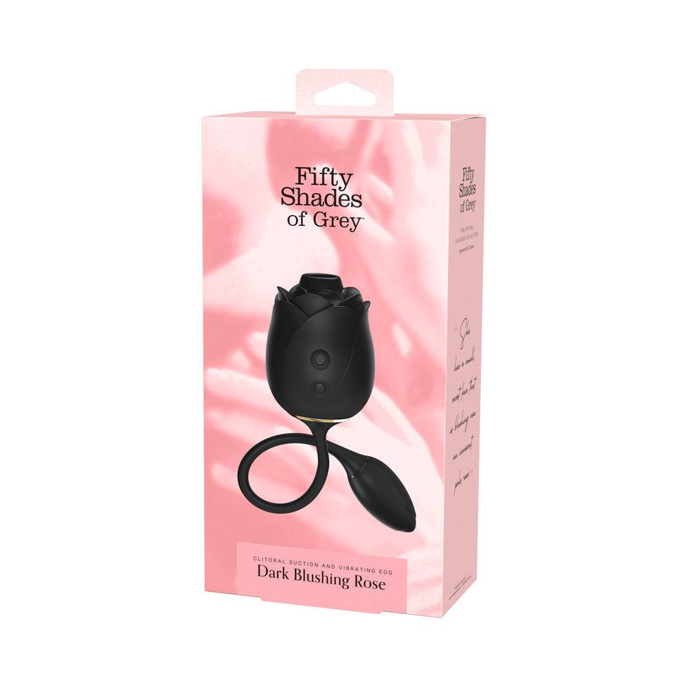 Fifty Shades of Grey Dark Blushing Rose dual stimulator with suction and vibration in black Hearts and Roses design
