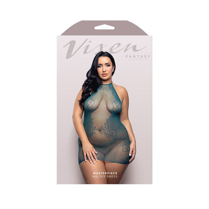 Fantasy Lingerie Vixen Masterpiece Halter Tie Dress Dark Teal