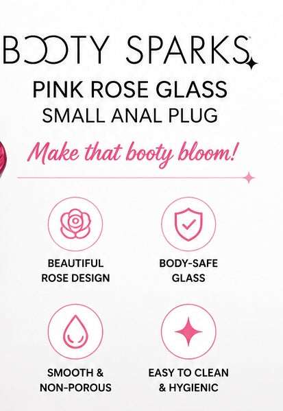 Pink Rose Glass Small Anal Plug – Elegant Beauty Meets Luxurious Pleasure